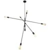 Dainolite 6-Lights 360W Matte Black Cord Pendant