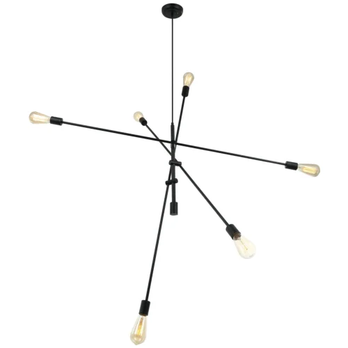 Dainolite 6-Lights 360W Matte Black Cord Pendant