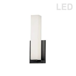 Dainolite 1-Light White 12W LED Wall Sconce - Matte Black