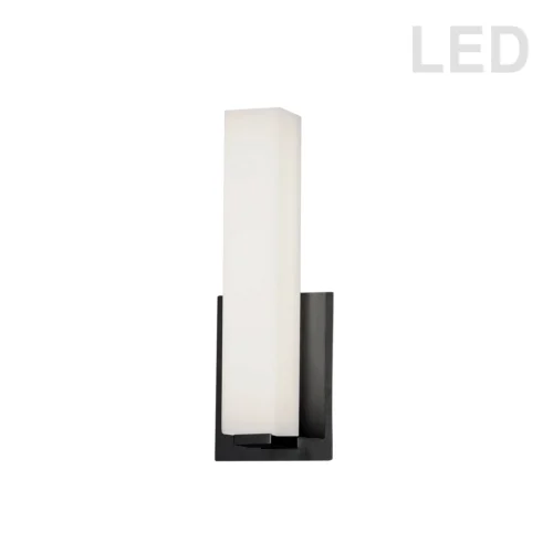 Dainolite 1-Light White 12W LED Wall Sconce - Matte Black