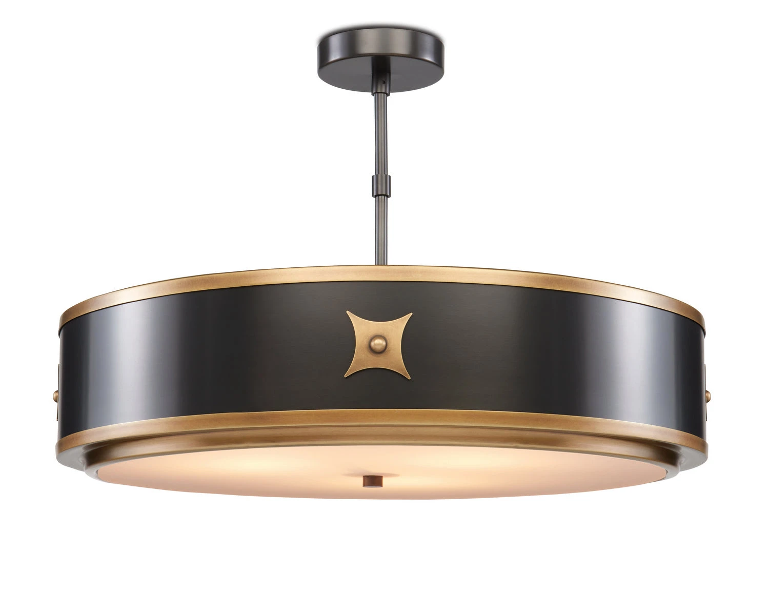 Huntsman Black Semi Flush Mount Pendant
