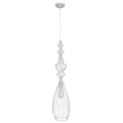Dainolite 1-light 100w Matte White LED Wire Frame Pendant